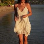 ZARA  dress sundress lace ivory cream flowy ruffle strapy boho summer vacation  Photo 6