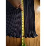 Vintage Navy Blue Pleated Long Sleeve Midi Dress Beaded Waist & V Photo 12