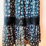 Arula Black & Red Green Dainty Floral Lace Trim Short Puff Sleeve Dress. Size XL Photo 5