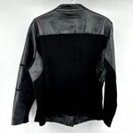 Peter Nygard Nygard Collection Moto Leather Jacket Rider Knitted Zip Up High Neck Black 3X Photo 3