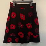 Kate Spade Poppy Tiered Ruffle A-Line Skirt Black and Red Size 2 Photo 2