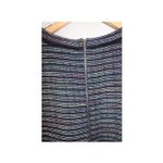 Loft  A Line Dress Womens Petites 8 Navy Multi Striped Knit Cotton Back Zipper Photo 2