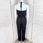 SheIn Surplice Halter Top Jogger Leg Jumpsuit Black Small Photo 5