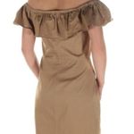 1. State  Womens Khaki Off-Shoulder Above The Knee Sheath Dress Photo 3