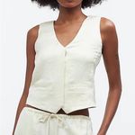 Madewell NWT Button Front Vest Top Butter Yellow Size 6 Photo 0