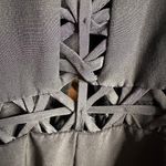 JONATHAN SIMKHAI | Silk Navy Blue Crossbar Romper Jumpsuit | Size Medium Photo 3