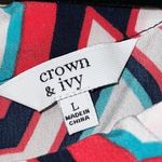 Crown & Ivy  women’s large halter dress geometric striped pattern ties in back Photo 1