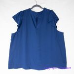 Eloquii New! ‎ blue short flutter sleeves top keyhole back, size 26 Photo 4
