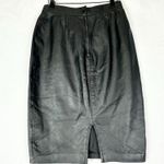 Vintage Elizabeth Leather Pencil Skirt Size 4 Black Goth Office Siren Punk Photo 1