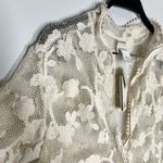 Agua Bendita NEW  x Revolve Axel Crochet Floral Button Front Top in cream Photo 2