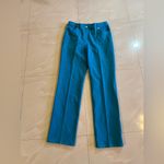St. John  dress Pants Turquoise blue Sporty Trousers  straight dress pant 8 zip Photo 13