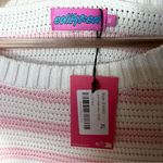 Edikted NEW  Aerin Oversize Stripe Cotton Sweater Pink and Cream Size XL Photo 9