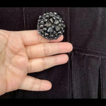 Free People  Black Baby Doll Style Velvet Hooded Jewel Button Jacket XS Photo 2