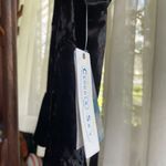 NWT Cloud & Sky Crushed Velvet Peplum Deep V Shirt Top Black Juniors Size Small Photo 3