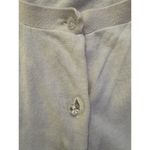 Ann Taylor  Floral Embellished Cardigan Short Sleeve Shirt Career Cream Crystal Photo 3