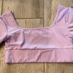Square Neck Cropped Long Sleeve Workout Top Photo 4