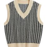 Commense Women's Cozy Houndstooth Vest Knit V Photo 0