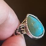 Water drop turquoise ring size 4 Blue Photo 5