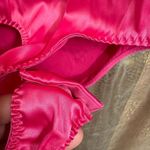 Victoria's Secret  Hot Pink Satin Silky Spaghetti Strap Bodysuit Small Photo 5