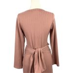 VEILED COLLECTION Ribbed Tie Waist Long Sleeve Wrap Waist Maxi Dress Photo 12