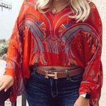 Free People Red Cropped Shirt Photo 0