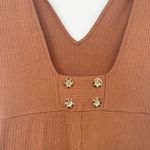 Urban Outfitters Women's Size S Brown Short Sleeve Bell Bottom Jumpsuit V-neck Photo 10