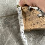 Unlisted Silver Wedge Sandals with Metallic Straps Cork Heels Photo 6