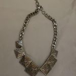 BCBGMAXAZRIA 3D Pyramid Silver Necklace Photo 1
