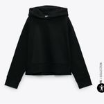 ZARA BLACK RIBBED HOODIE Photo 3