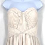 Lulus A Star is Born Cream Strapless Maxi Dress Beaded Embellished Medium Photo 1