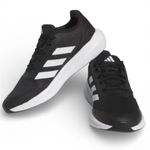 Adidas Falcon 3 Sport Lace Sneakers Black and White Size 6.5Y / 8W Photo 3