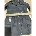 Womans Etam Woman Blue Small Knee Length Zip Front Hood Puffy Coat Photo 6