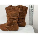 Womans Pullon Slouched Midcalf Boots 11.5 Rust Lined Round Toe Flat Heel NWOT Brown Photo 3
