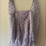 ASOS  Purple Lilac Embroidered Floral Puff Sleeve Bustier Tiered Dress Photo 5