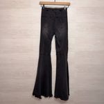 By Together  Super Flare Jeans Black High Rise Raw Hem Stretch Denim Photo 6