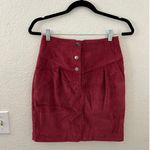 Rebecca Minkoff Brielle Red Corduroy Pocket Button Pencil Skirt Size 0 XS Photo 0