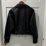 Avec Les Filles Oversized Faux Leather Cropped Moto Jacket Size Medium NWOT Photo 5