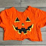 Vibrant Orange Halloween Crop Top with Jack Photo 0