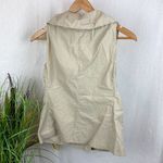 Akris Punto  Tan Snap Front Sleeveless Blouse Top M Photo 1