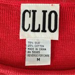 Clio Red Embroidered Knitted Women’s Short Sleeve Top Beaded Silk Cotton Size M Size M Photo 4
