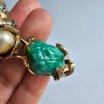 Vintage Hargo Creations unsigned faux jade nugget baroque pearls bracelet Green Photo 14