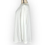 Adrianna Papell Solid Textured Stripe Tunic Women's Med White Long Sleeve V-Neck Photo 3