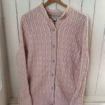 L.L.Bean  Baby Pink Cable Knit Cardigan Sweater Photo 0