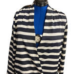 Blue Rain , Women’s Nautical Striped Top,‎ Large, Long Cuffed Sleeves, Large Photo 0