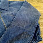 Zaful Women’s  size small cropped Denim blue corduroy zip up jacket with pockets Photo 3