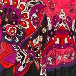 ING Cotton Fuchsia Pink Black Paisley Midi Skirt Sz M Sequins Side Zip Lined NEW Size M Photo 3