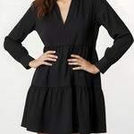 Amanda Uprichard Saffron Long Sleeve Mini Dress, Black, XS Photo 0