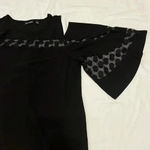 Nina Leonard  Black Blouse tunic wide sleeves cold shoulders size XL Photo 3