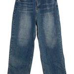 Evis Vintage Straight Wide Leg Mid Rise Full Length Casual Denim Jean Zip 8 Blue Photo 0