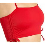 California Waves RED Juniors' Ribbed Side-Tie Bandeau Bikini Swim Top Size S NWT Photo 1